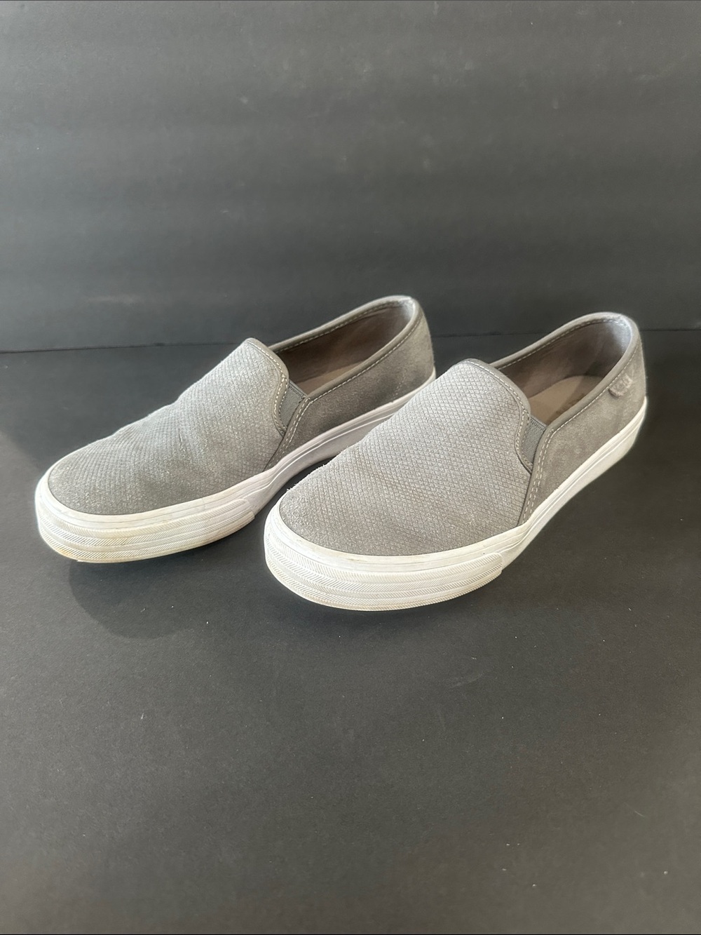 Keds grey and white slip ons women’s size 7.5 W